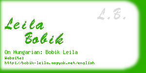 leila bobik business card